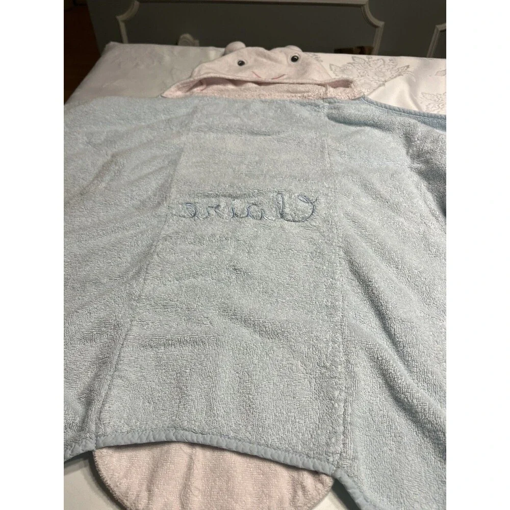Pottery Barn Kids Hooded Bath Pool Towel Yellow Periwinkle Pink Butterflies